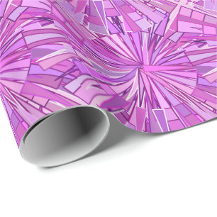 Papel De Presente Mosaico, Violeta e Orquídea Geométrica Moderna