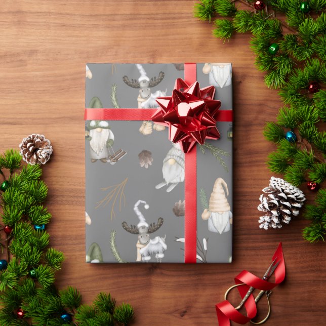 Papel De Presente Mose de Natal e Gnomos (Presente de Natal)