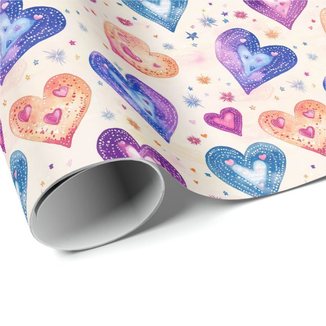 Papel De Presente motif coeurs (Ponta do rolo)