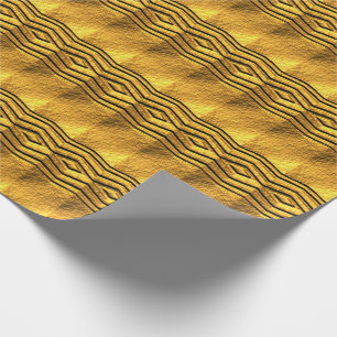 Papel De Presente Motif Egípcio 3D Dourado