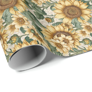 Papel De Presente motif tournesol