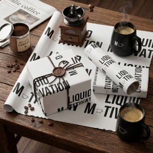 Papel De Presente Motivação Líquida Viciado em Cafeína Moderno
