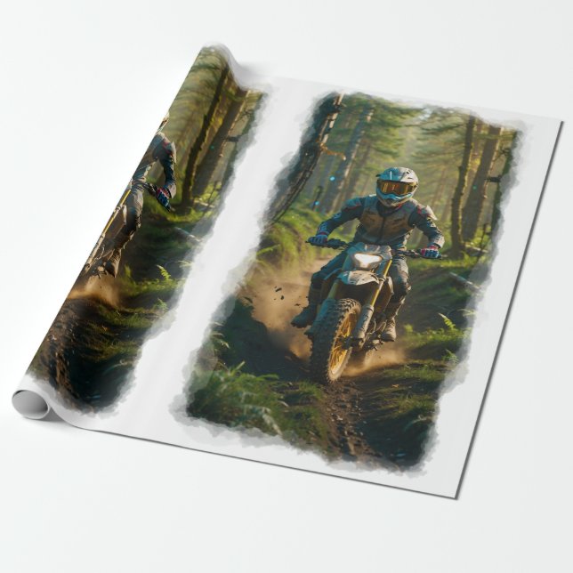 Papel De Presente Moto-xing - Motocross Racers (Desenrolado)