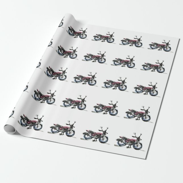 Papel De Presente Motocicleta (Desenrolado)