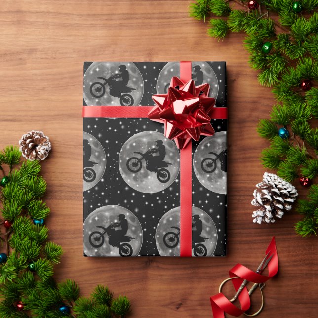Papel De Presente Motocicleta na Lua (Presente de Natal)