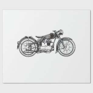 Papel De Presente Motocicleta Retroativa - Eu Amo Minha Motocicleta