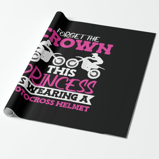 Papel De Presente Motocross Dirt Bike Girl (Desenrolado)