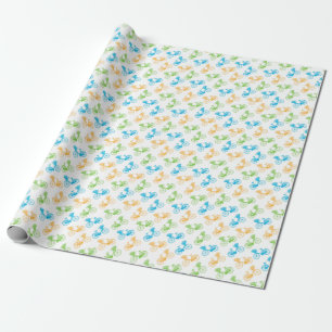 Papel De Presente Motos de safra com cesto de flores paredes colorid