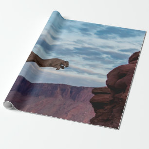 Papel De Presente Mountain Lion Jumping Morning Skyjump,lion,animal,