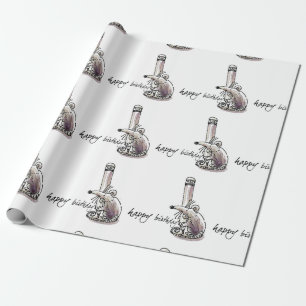 Papel De Presente mouse guarda cartografia de mensagem de aniversár
