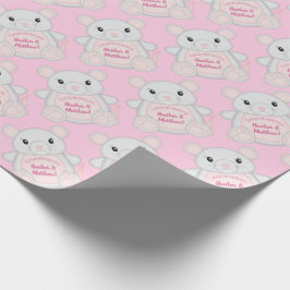 Papel De Presente Mouse Mice Chá de fraldas Pink