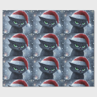 Papel De Presente Mr. Grumpy Face Christmas Cat