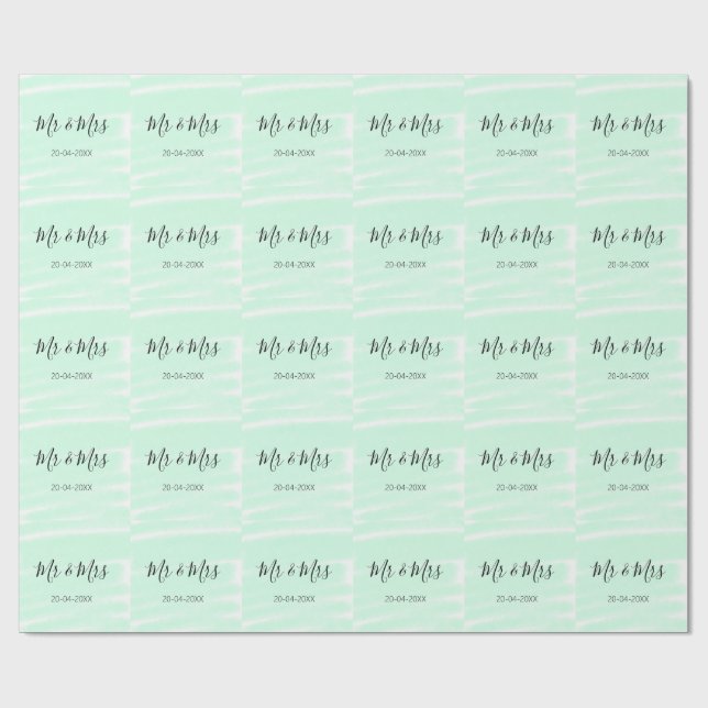 Papel De Presente Mr & Mrs add family name date year wedding favor g (Aberto)