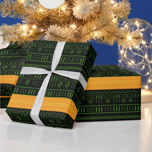 Papel De Presente Mudcloth moderna (Feriados)