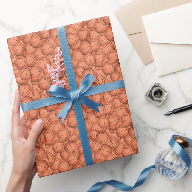 Papel De Presente Muitas bolas de basquete (Presentear)