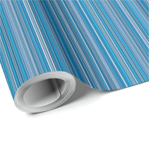 Papel De Presente Muitas listras multicoloridas no azul...