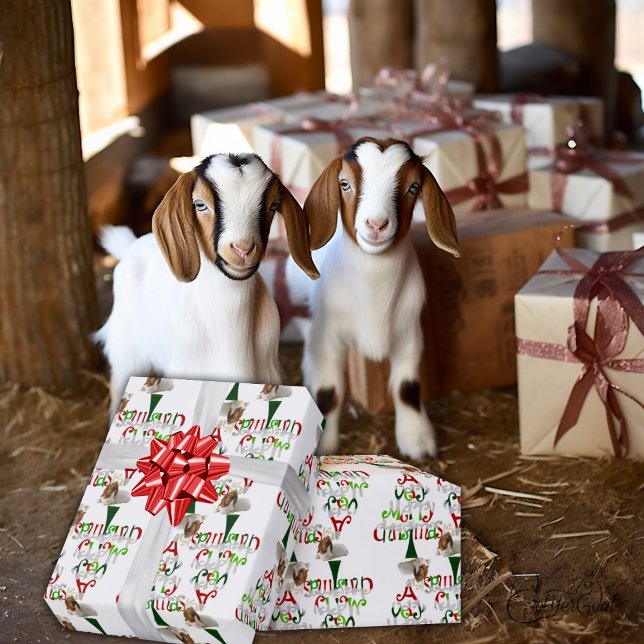 Papel De Presente Muito Feliz Natal Boer GOAT (Criador carregado)
