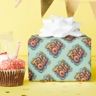 Papel De Presente Muito Louco Retro Groovy Psicodélico Hippie dos An