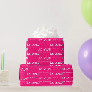 Papel De Presente Muito obrigado. Padrão branco rosa quente fuchsia