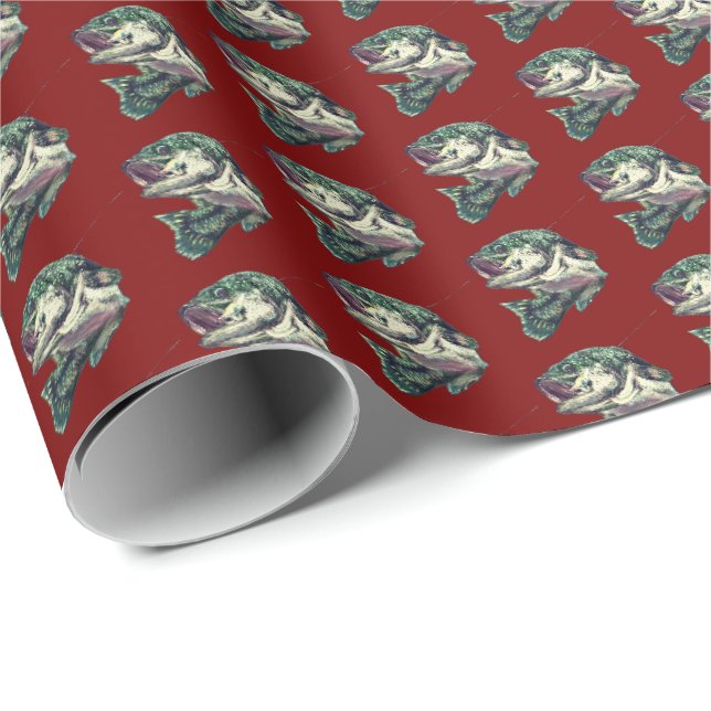 Papel De Presente Muitos Achigãs (Ponta do rolo)