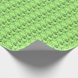 Papel De Presente Muitos ícones de Bicicleta Preta em um Plano de F