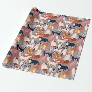 Papel De Presente Muitos Muitos Gatos - Amante de Gatos Fofos