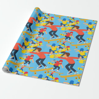 Papel De Presente Muitos Skateboarders