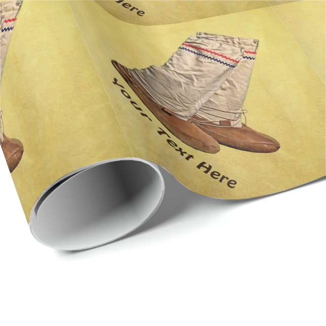 Papel De Presente Mukluks (Ponta do rolo)