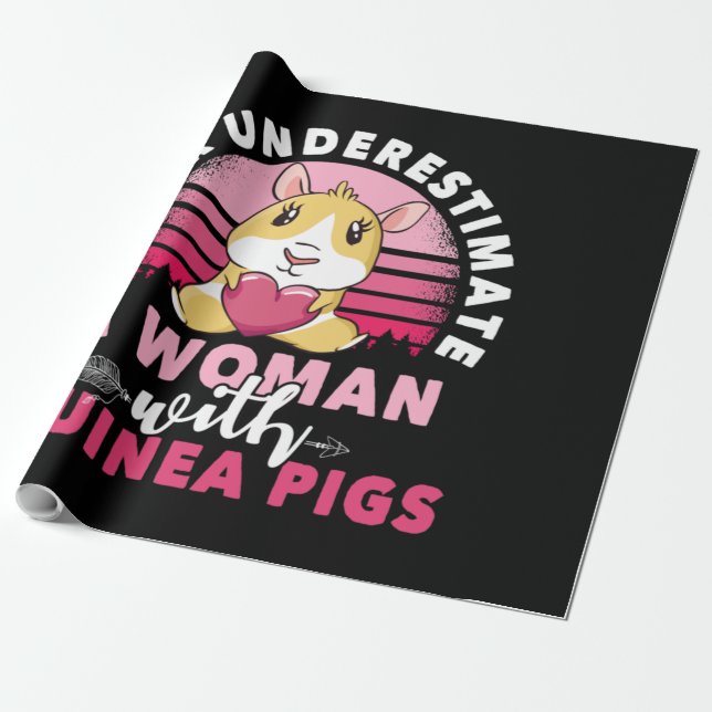 Papel De Presente Mulher com Guiné Pig Cavy Roddent (Desenrolado)