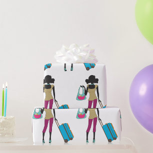 Papel De Presente Mulher Com Mala