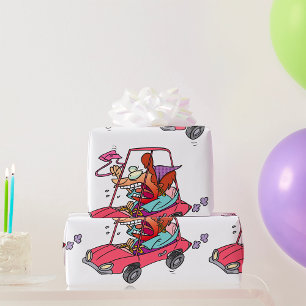 Papel De Presente Mulher com Raiva no Trânsito Dirigindo Carro Diver