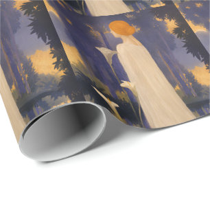 Papel De Presente Mulher Etérea Art Nouveau por Lírios de Calla ao L