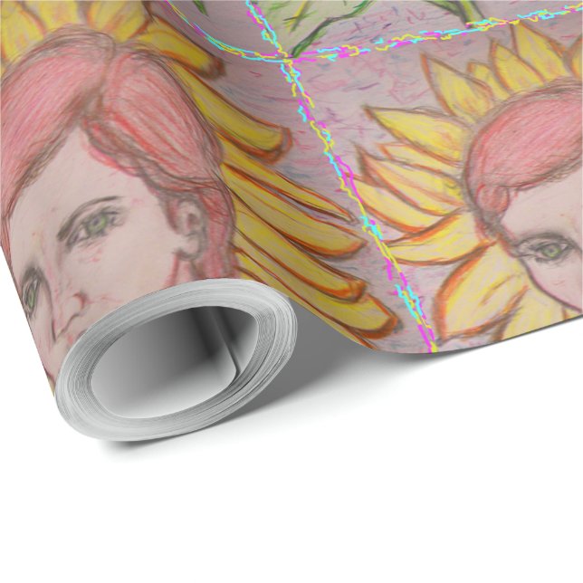 Papel De Presente Mulher Girassol (Ponta do rolo)