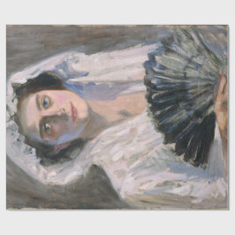 Papel De Presente Mulher legante com ventilador negro (Fujishima Tak