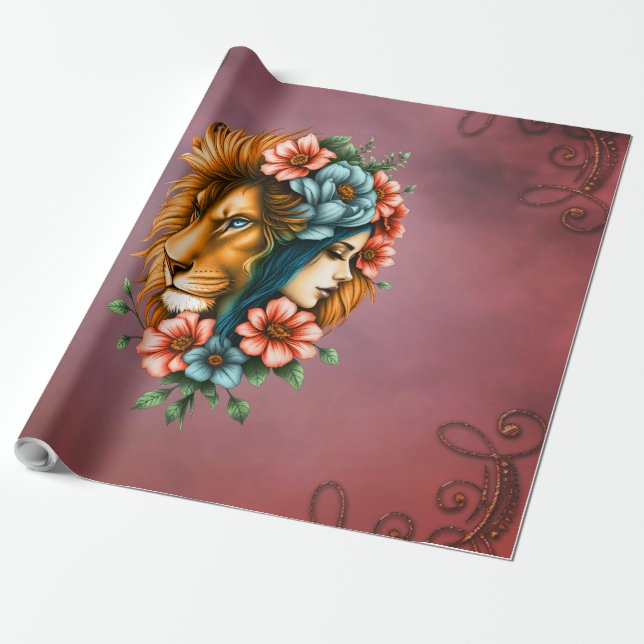 Papel De Presente Mulher maravilhosa cujo cabelo longo e fluido (Desenrolado)