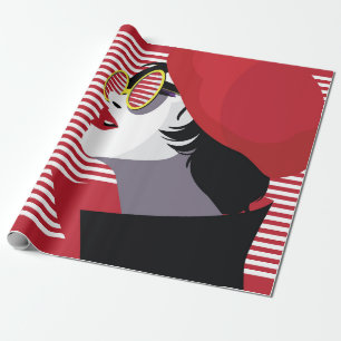 Papel De Presente Mulher moda em estilo pop art.