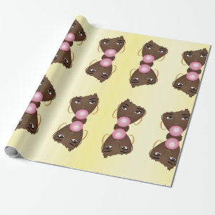 Papel De Presente Mulher Negra, Loira Afro, Borrão Rosa-Rosa