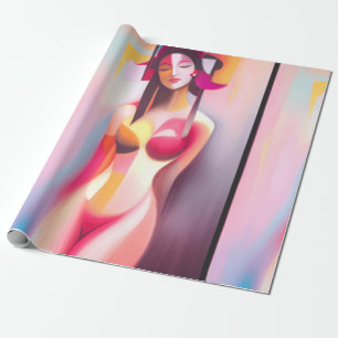 Papel De Presente Mulher Posando de Olhos Fechados Thunder_Cove