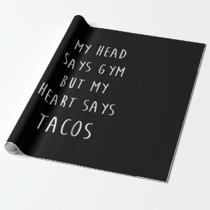 Papel De Presente Mulheres Minha Cabeça Diz "Gym" Mas Meu Coração