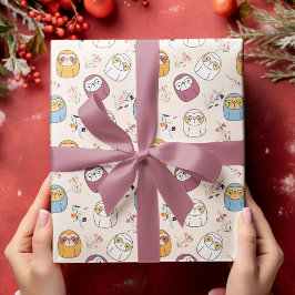 Papel De Presente Multcolor Sleepy Sloth