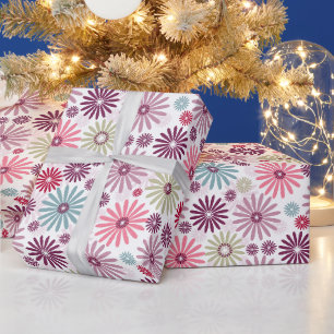 Papel De Presente Multicolor étnico floral sem emenda pastel