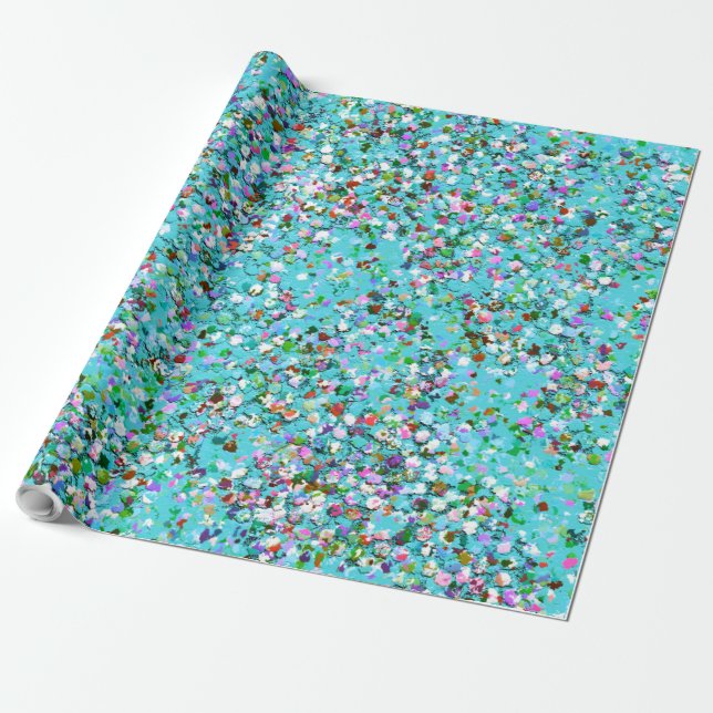 Papel De Presente Multicolor Mosaic Modern Grit Glitter #7 (Desenrolado)