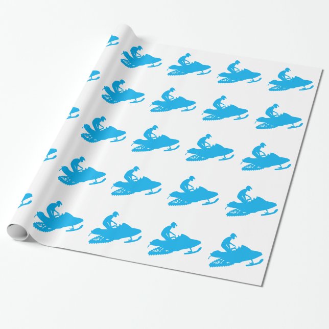 Papel De Presente Multicolor Snowmobiler (Desenrolado)