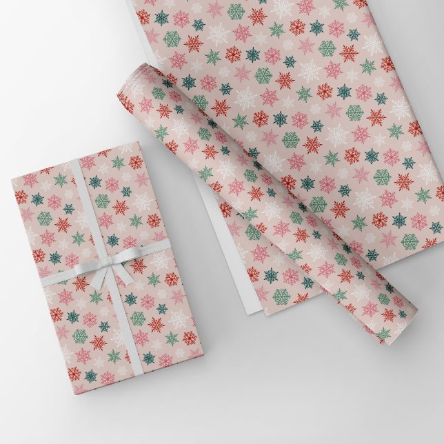 Papel De Presente Multicolored snowflake pattern – winter christmas (Criador carregado)