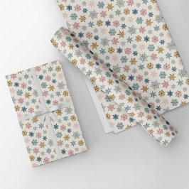 Papel De Presente Multicolored snowflake pattern – winter christmas