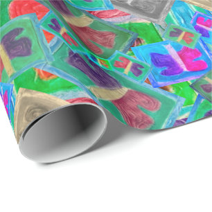 Papel De Presente Multidesafio da Borboleta Colorida