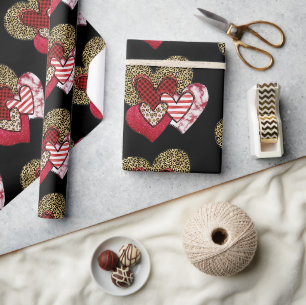 Papel De Presente Múltiplos corações selvagens