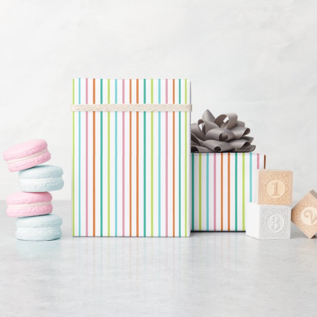 Papel De Presente Múltiplos striping (Chá de bebê)