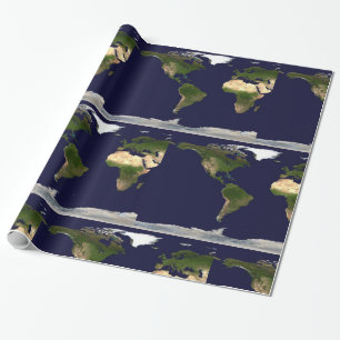 Papel De Presente Mundo Inteiro - Terra Planeta
