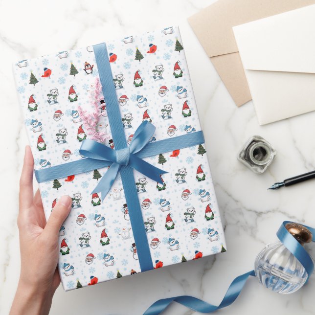 Papel De Presente Mundo Mágico de Inverno (Presentear)